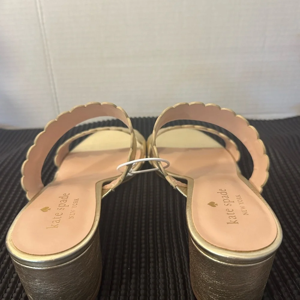 🆕Kate Spade CHRISSIE Gold Scalloped Sandals